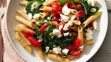 Roasted Red Pepper, Spinach & Feta Penne Pasta