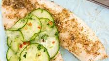 Roasted Za'atar Tilapia Recipe with Pickled Cucumbers