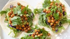 SPICED CHICKPEA TACOS WITH AVOCADO SAUCE