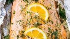 Salmon in Foil with Lemon and Dill