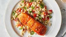 Salmon with Roasted Red Pepper Quinoa Salad