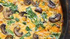 Sausage Frittata with Spinach and Mushrooms