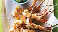 Sesame Shrimp with Cucumber-Soy Salad