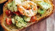 Shrimp Avocado Garlic Bread