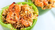 Shrimp Scampi and Rice Stuffed Roasted Peppers