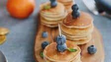 Silver Dollar Pancake Stacks with Blueberries