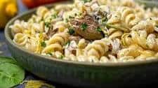 Smoked Mackerel Pasta with Creme Fraiche and Spinach