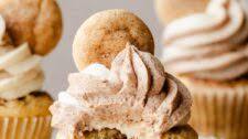 Snickerdoodle Cupcakes with Cinnamon Swirl Frosting