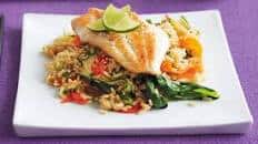 Soy and ginger fish with brown rice