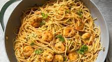 Spicy Shrimp Scampi Spaghetti