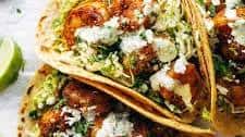 Spicy Shrimp Tacos with Garlic Cilantro Lime Slaw