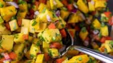 Spicy mango salsa with jalapenos