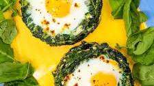 Spinach Egg Stuffed Portobello Mushrooms