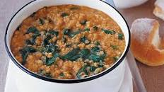 Spinach & red lentil soup
