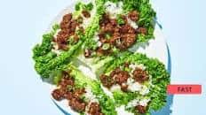 Stir-Fried Beef Lettuce Wraps with Ginger Teriyaki Sauce & Rice