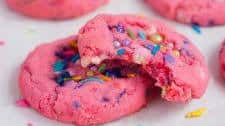 Strawberry Almond Sprinkle Cookies