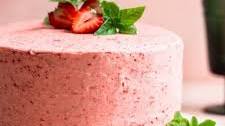 Strawberry Basil Cake with Strawberry Buttercream