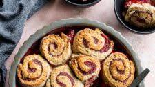 Strawberry Basil Cobbler with Whole Wheat Strawberry Swirl Biscuits