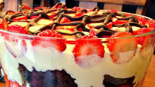 Strawberry Chocolate Brownie Trifle