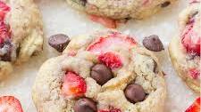 Strawberry Cookies with Chocolate Chips