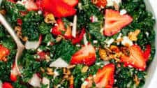 Strawberry Kale Salad with Nutty Granola Croutons