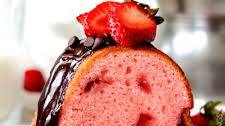 Strawberry Pound Cake with Chocolate Ganache