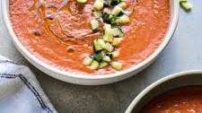 Summer Strawberry Gazpacho Soup