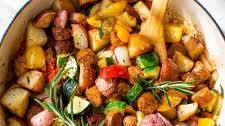 Summer Vegetables with Sausage and Potatoes Skillet