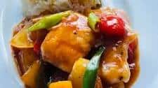 Sweet and Sour Fish with egg fried rice.