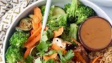 Thai Chicken Bowls with Peanut Sauce