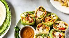 Thai Chicken Wraps with Peanut Sauce