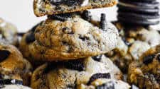 Thick Oreo Stuffed White Chocolate Chip Cookies