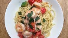 Tomato & Basil Shrimp in Garlic Butter Sauce