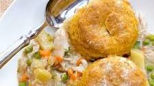 Turkey Pot Pie with Sweet Potato Biscuits