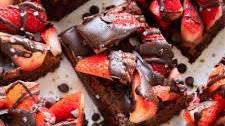 Vegan Chocolate Covered Strawberry Brownies