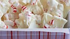 White Chocolate Bark with Peppermint Stick