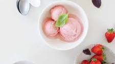 White Chocolate, Basil, and Strawberry Gelato