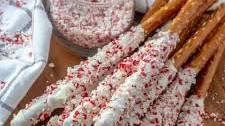 White Chocolate Peppermint Pretzel Rods