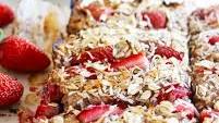 strawberry coconut and oat bars