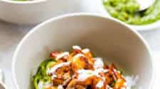 15 Minute Spicy Shrimp with Pesto Noodles