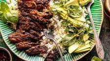 30 Minute Herby Lemon Garlic Steak and Rice