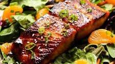 Asian Salmon Salad with Ginger Soy Dressing