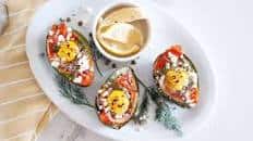 Baked Eggs in Avocado with Salmon