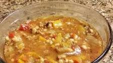 Bell Pepper and Ground Beef Barley Soup