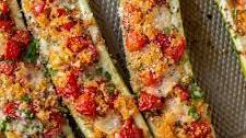 Bruschetta Quinoa Zucchini Boats