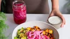 Buffalo Cauliflower Salad with Healthy Ranch Dressing