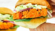 Buffalo Cauliflower Sliders with Blue Cheese Slaw