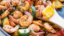 Butter garlic shrimp and vegetables