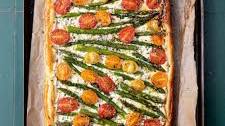 Cherry Tomato, Asparagus, and Herbed Ricotta Tart