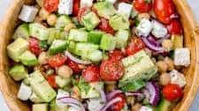 Chickpea Feta and Avocado Salad
